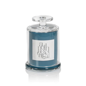 Apothecary Guild Candle Jar with Cloche - Mykonos Blue : Blue Marine