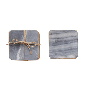 Marble Coasters with Gold Banding