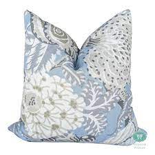 Mitford Aqua Throw Pillow