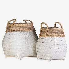 Nile Woven Baskets, White
