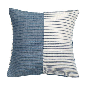 Woven Wool and Cotton Pillow with Stripes